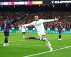 ثنائية مبابي تمنح ريال مدريد فوزًا متأخرًا على برشلونة بعد هدف التعادل من رافينيا